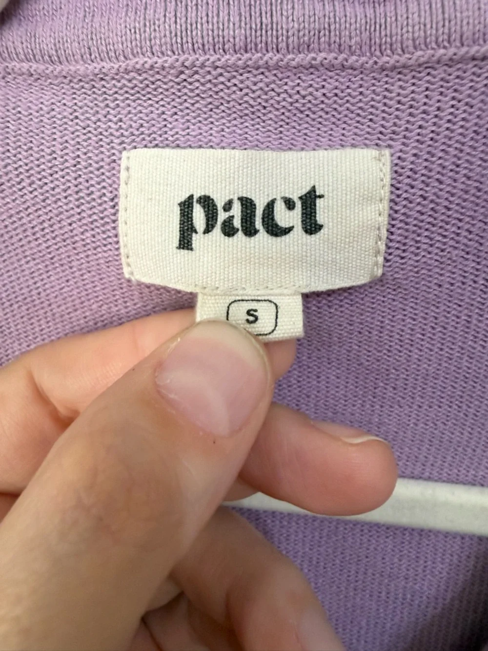 Pact Women's Lavender Polo Collar Organic Cotton Sweater Size Small